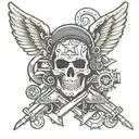 mechanic army military  tattoo design idea