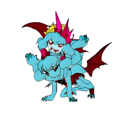 matching dragons one with cyan body and other red body they figthing tattoo design idea