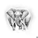Angry Elephant tattoo design idea