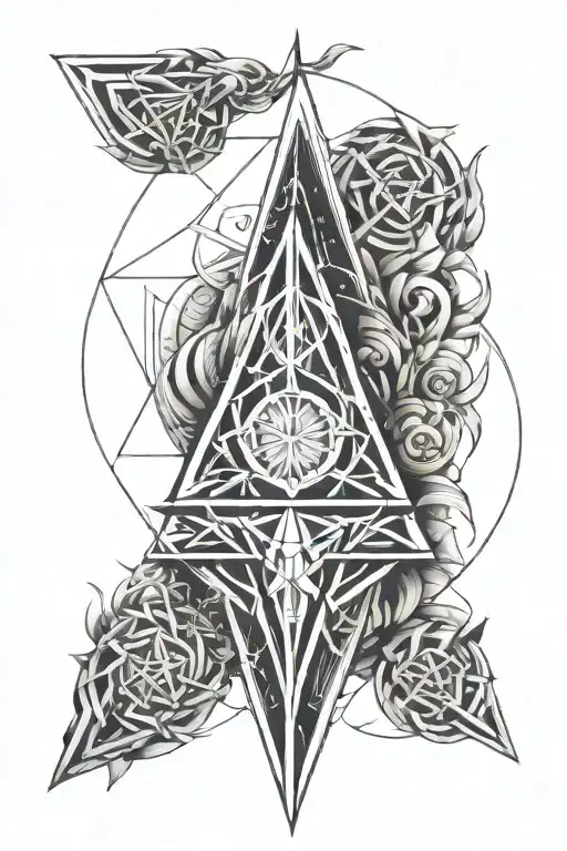 symbol of fire, air, water, earth and spirit tattoo design idea