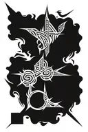 runes fire, air, water, earth and spirit tattoo design idea