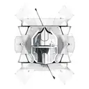 silent knight with geometric lines and infographic tattoo design idea