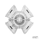 Minimalistic millenium falcon from starwars tattoo design idea