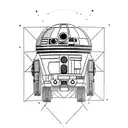 Minimalistic millenium falcon from starwars tattoo design idea