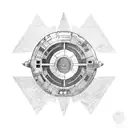 Minimalistic millenium falcon from starwars tattoo design idea