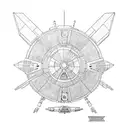 Minimalistic millenium falcon from starwars tattoo design idea