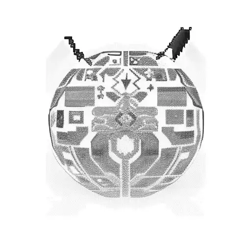 8bit pixel polandball Tajikistan  tattoo design idea