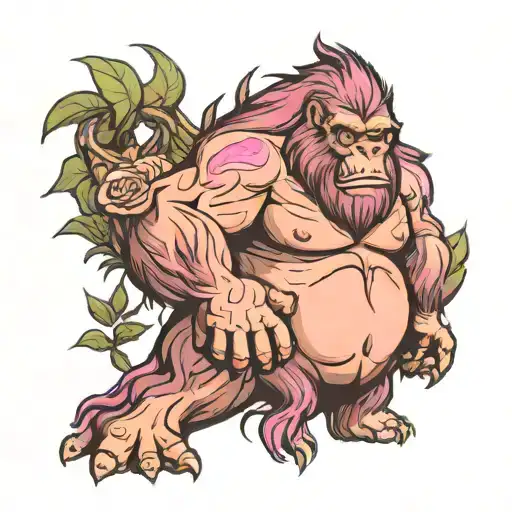Bigfoot breast cancer  tattoo design idea