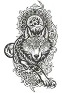 Okami Wolf tattoo design idea