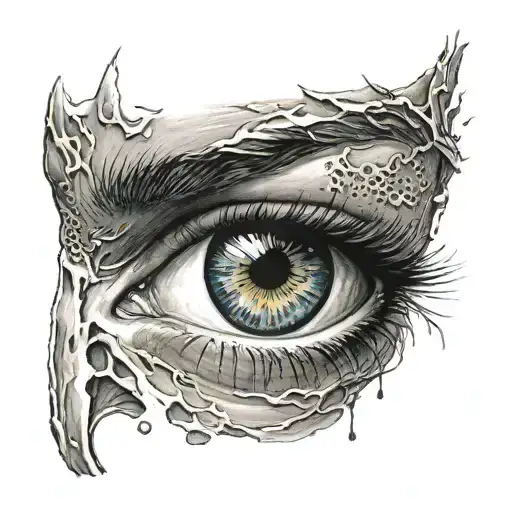 blind eye looking tattoo design idea