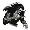 gothic style sleeve with angels and demons fighting over a man's soul tattoo design idea