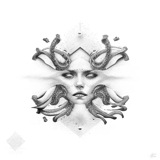 sexual assault symbol but not meduse tattoo design idea