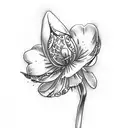 snowdrop and carnation  tattoo design idea