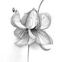 snowdrop and carnation  tattoo design idea