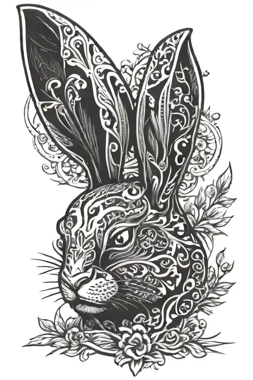 playboy bunny humanoid face tattoo design idea