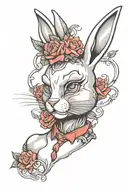 playboy bunny humanoid face tattoo design idea