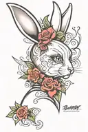 playboy bunny humanoid face tattoo design idea