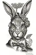 playboy bunny humanoid face tattoo design idea