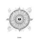 flaming sun Mandela  tattoo design idea