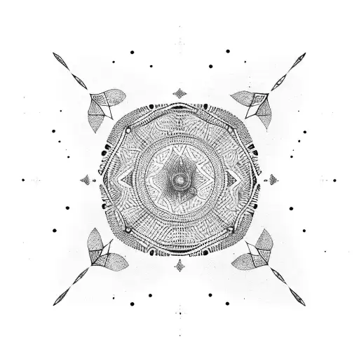 een mandala met het universum in het midden tattoo design idea