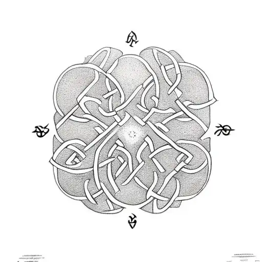 maze tattoo leading to a celtic tree of life in the centre tattoo design idea