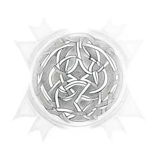 labarinth maze tattoo with celtic tree of life in the centre  tattoo design idea