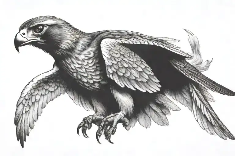 falcon diving tattoo design idea
