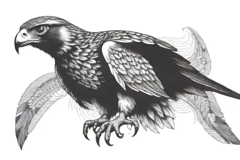 falcon diving arrow pointer tattoo design idea