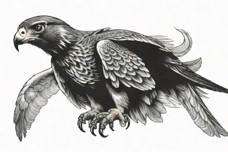 falcon diving tattoo design idea