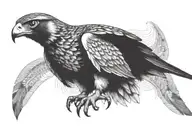 falcon diving arrow pointer tattoo design idea