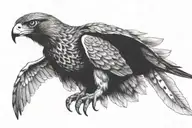 falcon diving arrow pointer tattoo design idea