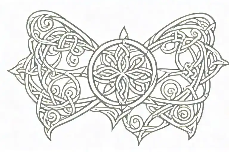 Base is a Celtic n Symbol: Serch Bythol shoukd be combined with a heart and wired iron  tattoo design idea