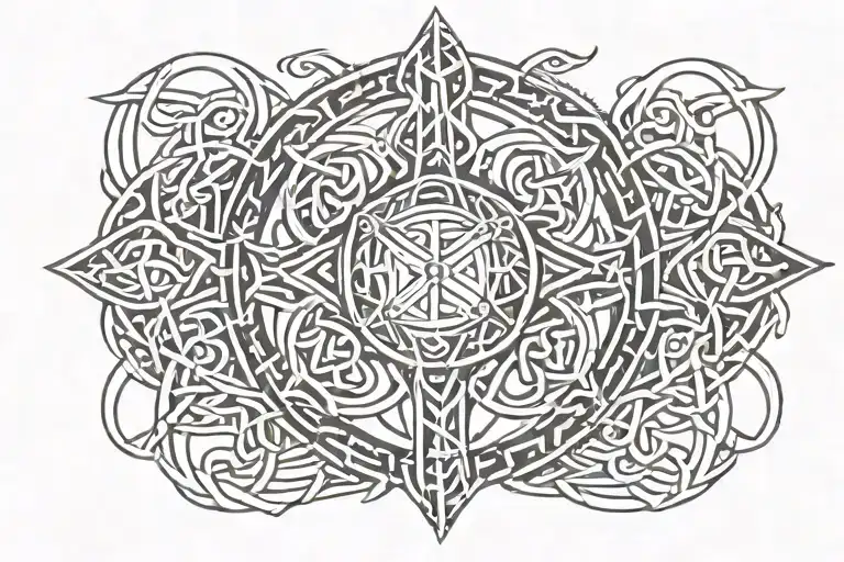 Base is a Celtic n Symbol: Serch Bythol shoukd be combined with a heart and wired iron  tattoo design idea