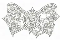 Base is a Celtic n Symbol: Serch Bythol shoukd be combined with a heart and wired iron  tattoo design idea