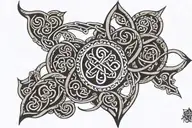Base is a Celtic n Symbol: Serch Bythol shoukd be combined with a heart and wired iron  tattoo design idea