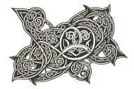 Base is a Celtic n Symbol: Serch Bythol shoukd be combined with a heart and wired iron  tattoo design idea