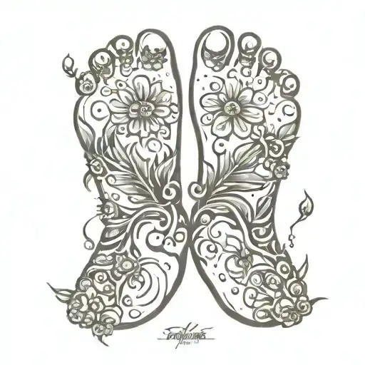 baby foot print tattoo design idea