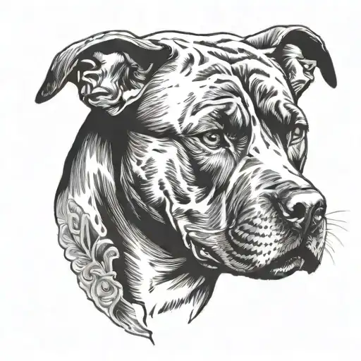 bluenose pitbull dog tattoo design idea