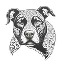 pitbull with yin yang pattern tattoo design idea