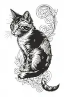 my old deceased cat watching over me tattoo design idea
