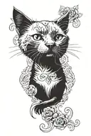 my old deceased cat watching over me tattoo design idea