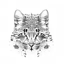half leopard half cat tattoo design idea