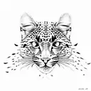 half leopard half cat tattoo design idea