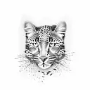 half leopard half cat tattoo design idea