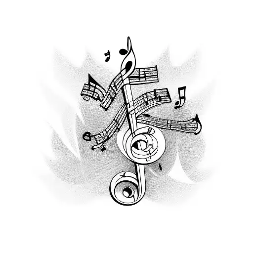 jay bird, musical notes  tattoo design idea