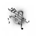 jay bird, musical notes  tattoo design idea