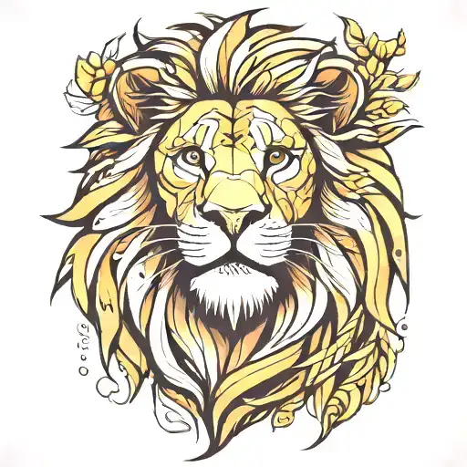 Lion Polygone tattoo design idea