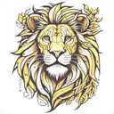Lion Polygone tattoo design idea