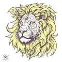 Lion Polygone tattoo design idea