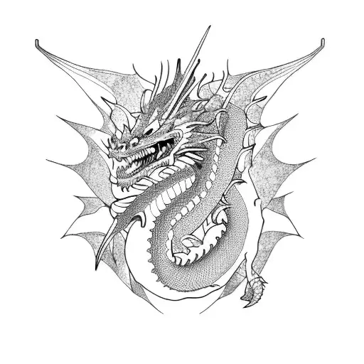 Dragon from house of the dragon caraxes  tattoo design idea
